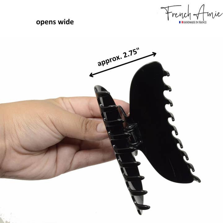 Parcelona - Wholesale Hair Clip - Women's - French Amie Thin Oval Large 4 1/4” Handmade Celluloid Jaw Hair Claw for Women25