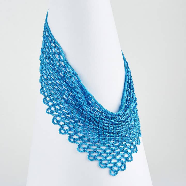 Azore - Native Beaded Choker in Spring-Inspired Blue for wholesale by Mother Sierra