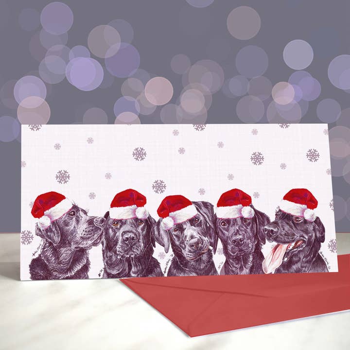 Bienvenido a las Black Pawade Labrador Cards (Navidad) para venta al por mayor de Amber Marie Studio
