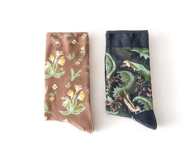 Tourtiwi - Wholesale Socks - Unisex - Women's Retro Middle Socks Oil Painting Pattern Socks5