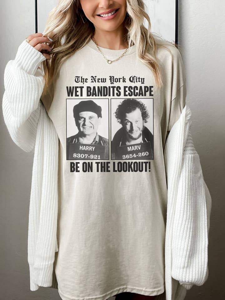 Retro Wet Bandits Escape-shirt, Harry en Marv-shirt voor wholesale door SONDO DESIGN LTD