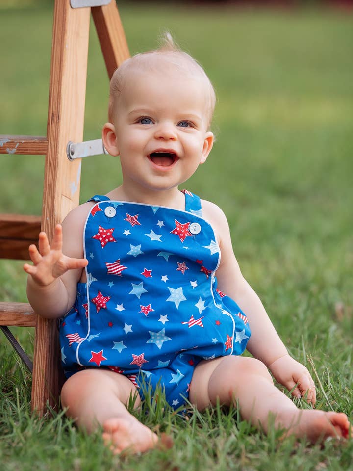 Make a Wish Boys' Star Print Sunsuit for wholesale by Posh Pickle
