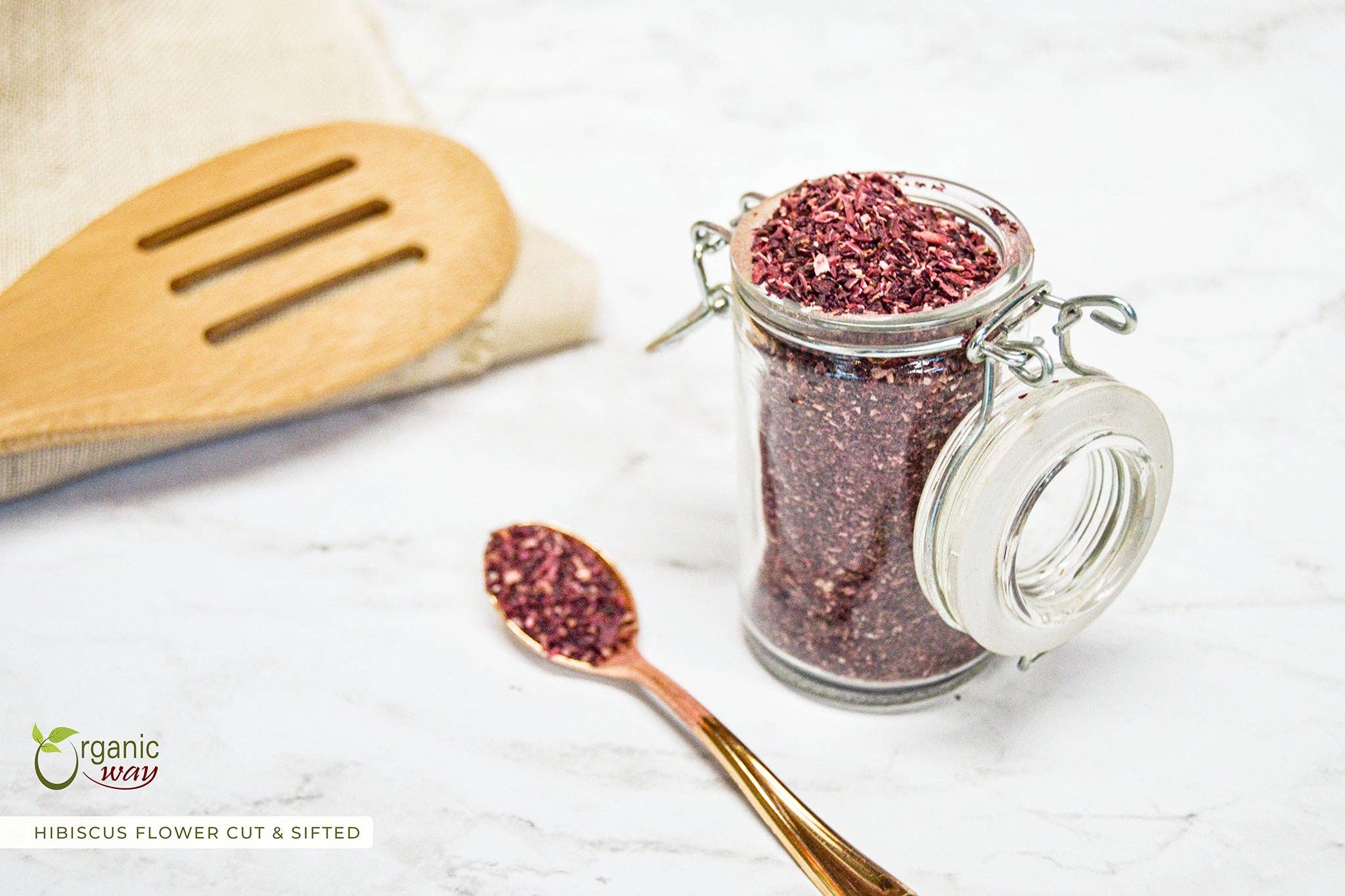 Organic Way LLC - Wholesale Loose Tea - Dried Hibiscus Flower Cut & Sifted (Hibiscus rosa-sinensis) | Herbal Tea | Kosher Certified | Raw, Vegan, Non GMO & Gluten Free | USDA Certified | Origin - India3