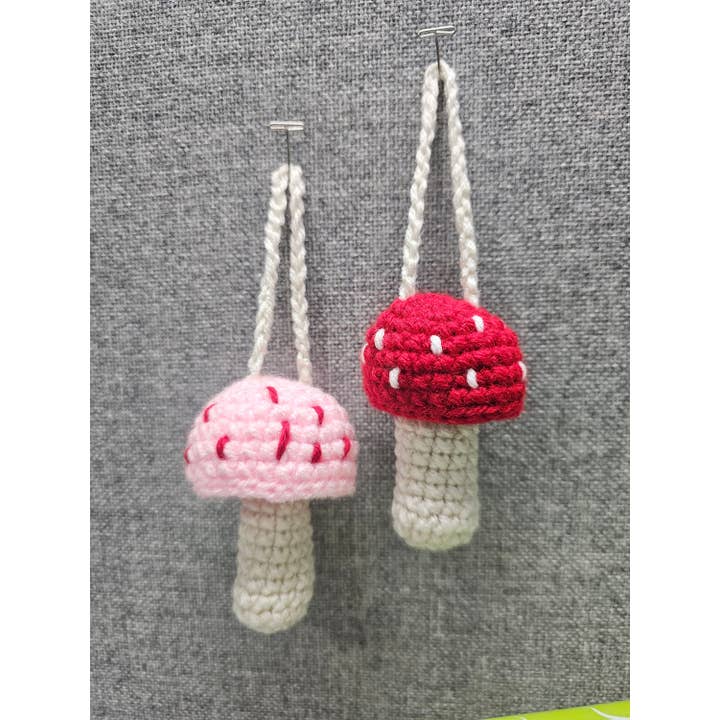 TOMOPOD LLC - Wholesale Lip Balm Case/Holder - Crochet Mushroom Chapstick Holder, Cute Mushroom Bag Charm