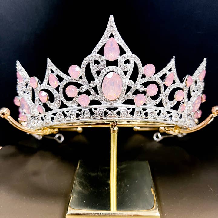 Happy Dream Gifts - Wholesale Tiara - Women's - Princess Tiara, Pink Gemstone Tiara, Silver Crystal Tiara
