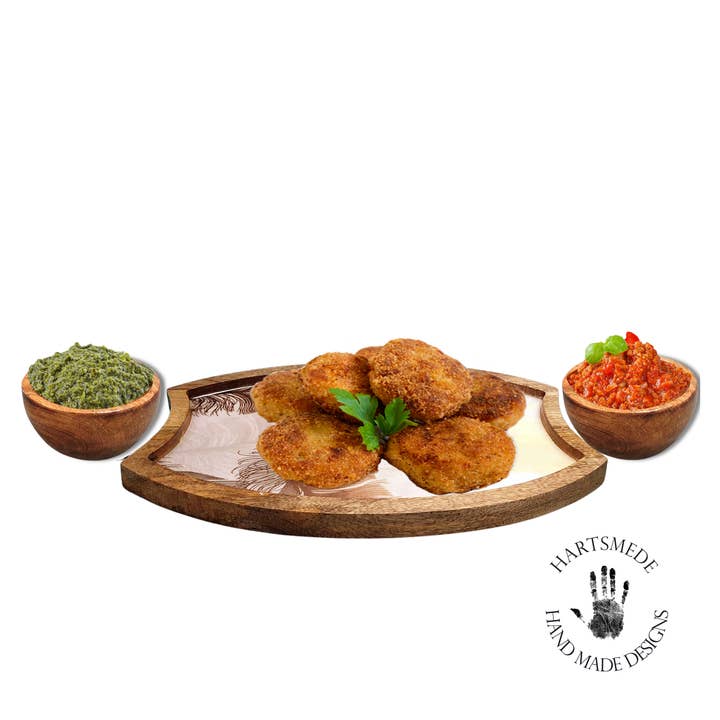 Hartsmede - Wholesale Platter - Crescent Chip & Dip Platter Set with 2 Dip Bowls10