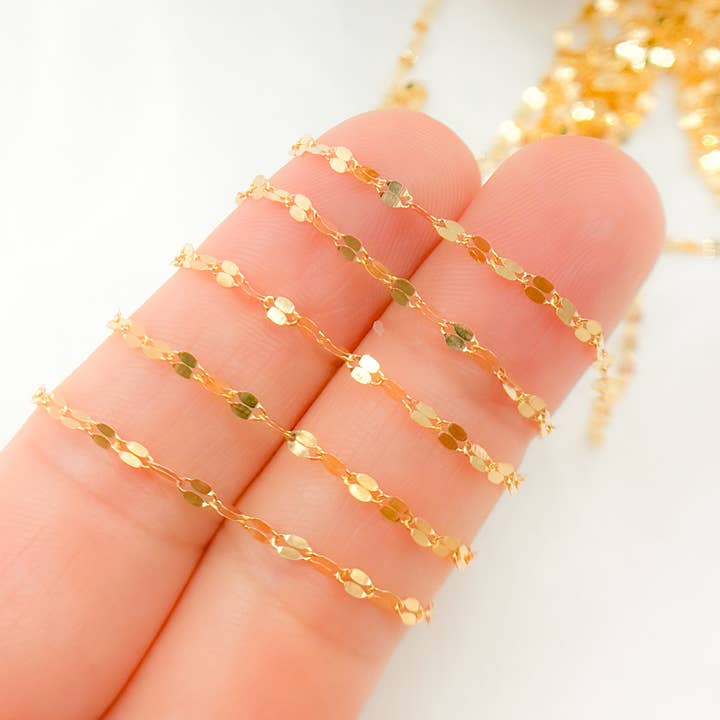 Jewels & Chains - Vente Collier maille et chaîne - V197GF. Chaîne à maillons plate en or 14 carats remplie d'or 14 carats3