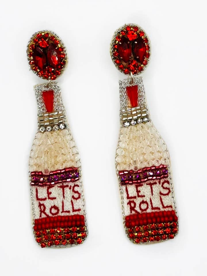 Alabama Roll Tide Game Day Tailgate Beaded Earrings for wholesale by The Pearled Panther