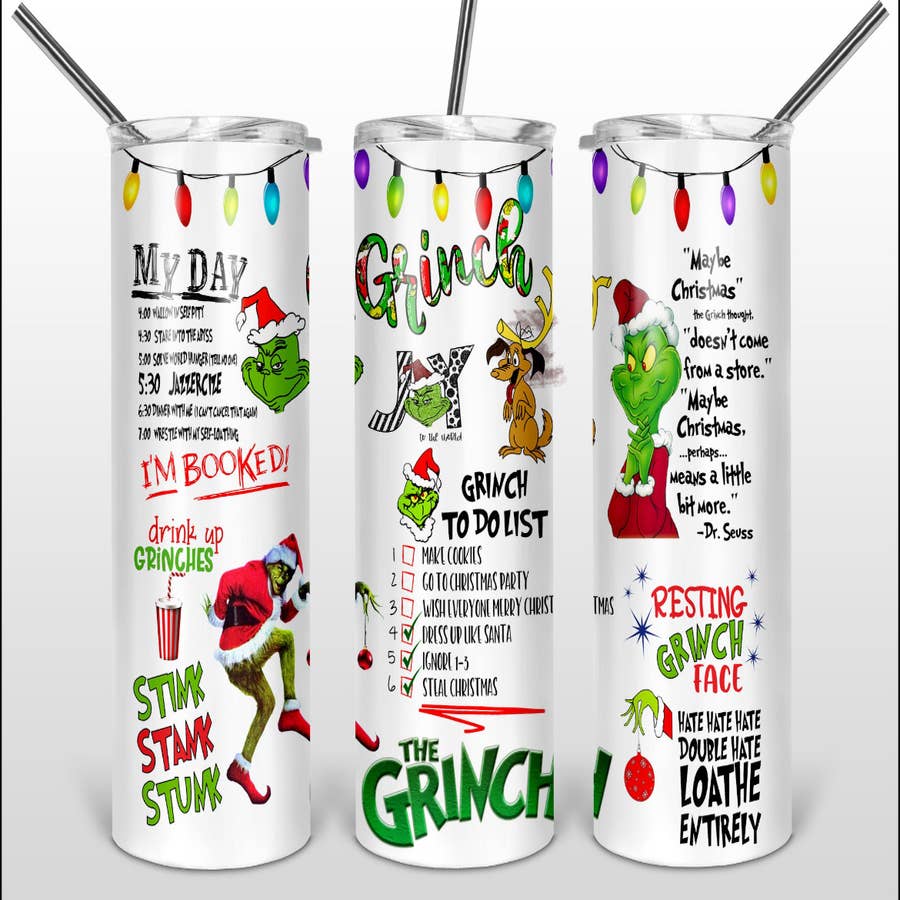 New design! This Grinch Stanley cup is the perfect mix of Christmas, W