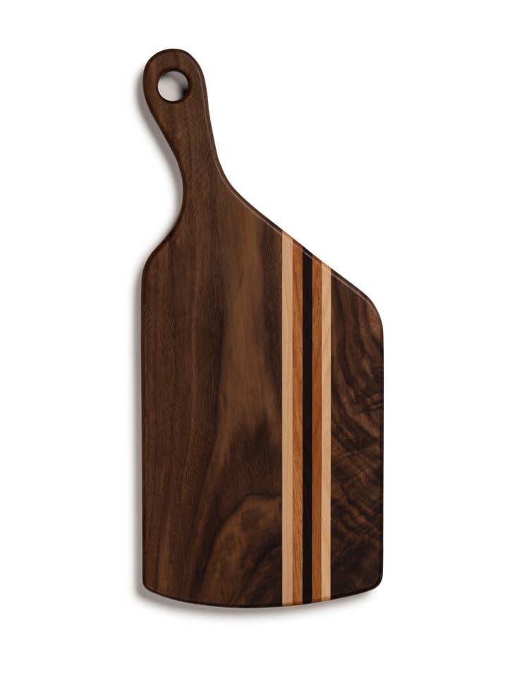 Small Handle Walnut Charcuterie and Cheese Board for wholesale by Pino Grande Woodworking