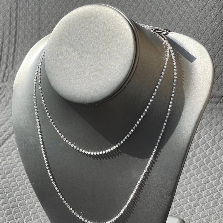 36" Inch Tennis Diamant Ketting 14k Witgoud | Geboord Diamant Ketting voor Vrouwen voor wholesale door Avellinno