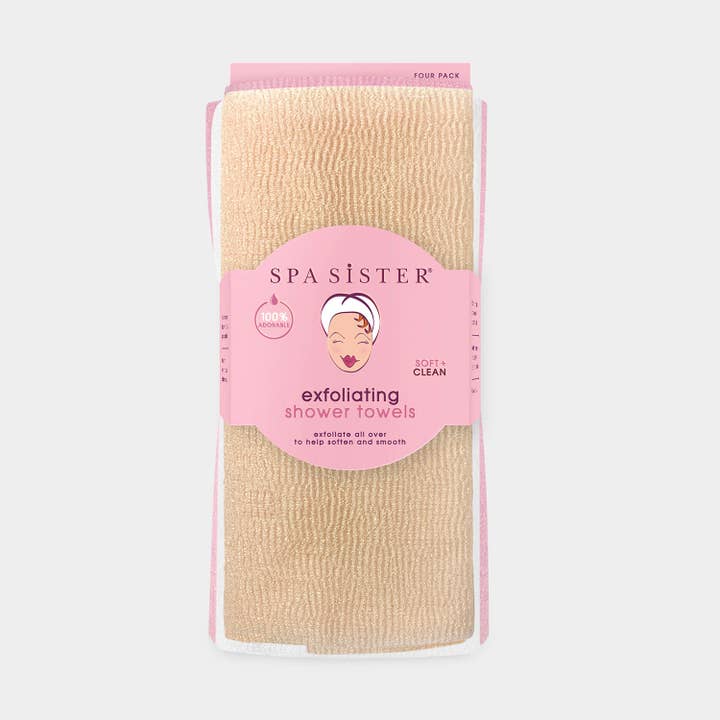 Toallas de ducha exfoliantes, paquete de 4 para venta al por mayor de Bath Accessories Company