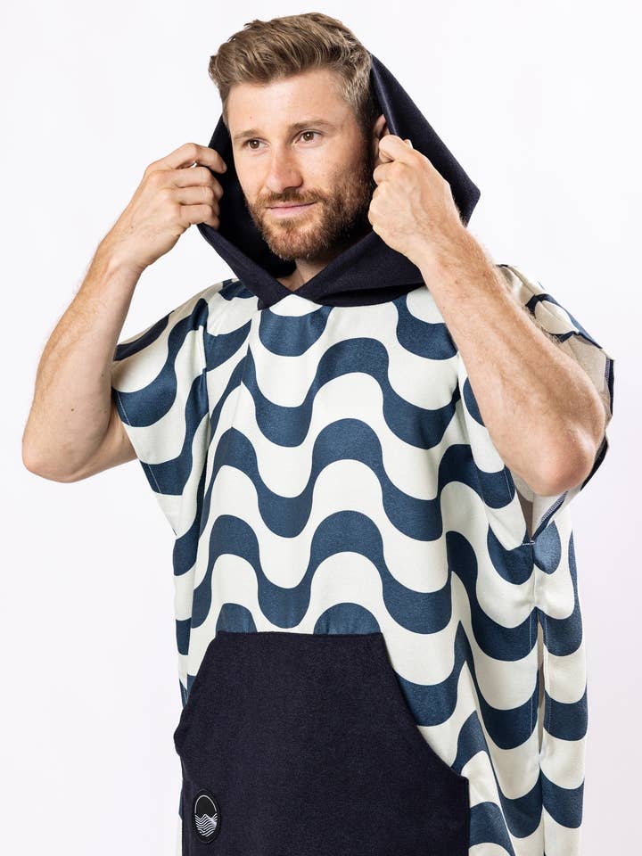 WOODSANDWAVES - Wholesale Poncho - Unisex - Surf Poncho Copacabana - for Women & Men - made from quick-drying and ultra-light microfiber