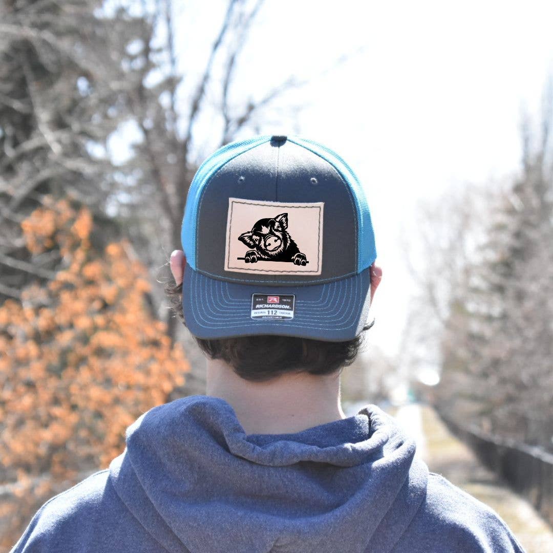 Prairie Buffalo - Wholesale Trucker Hat - Unisex - Trucker Hat - Piglet Leather Hat Patch2