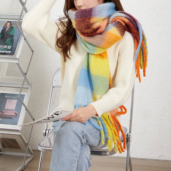ACCITY - Wholesale Scarf - Women's - Colorblock Brushed Shawl – Ins Style Winter Scarf_CWASC26964