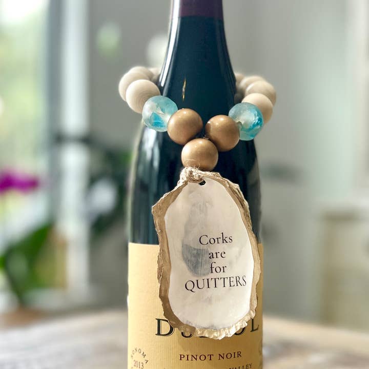 Coast and Cork - Wholesale Wine Charm - Corks are for Quitters - Beaded Bottle Charm3