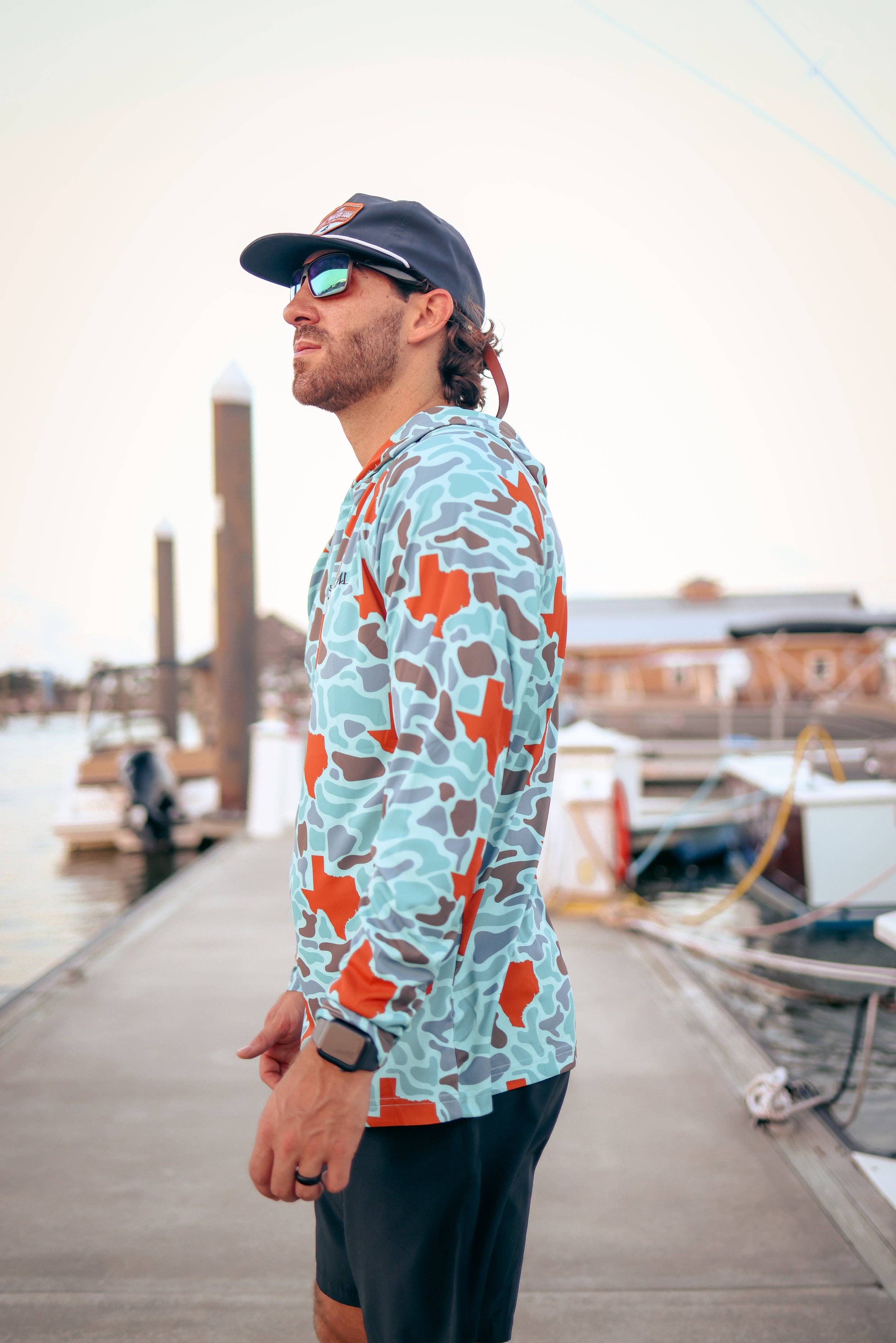 SALT WATER SOUL - Wholesale Hoodie - Men's - Burnt Orange Texas Camo Performance Hoodie1