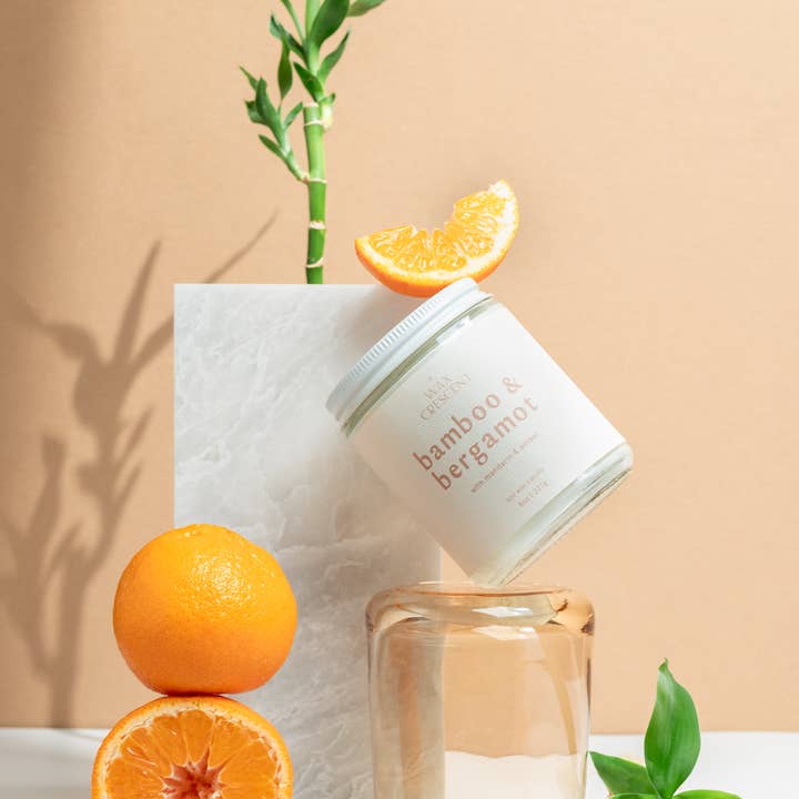 Bamboo & Bergamot Soy Wax Candle for wholesale by Wax Crescent