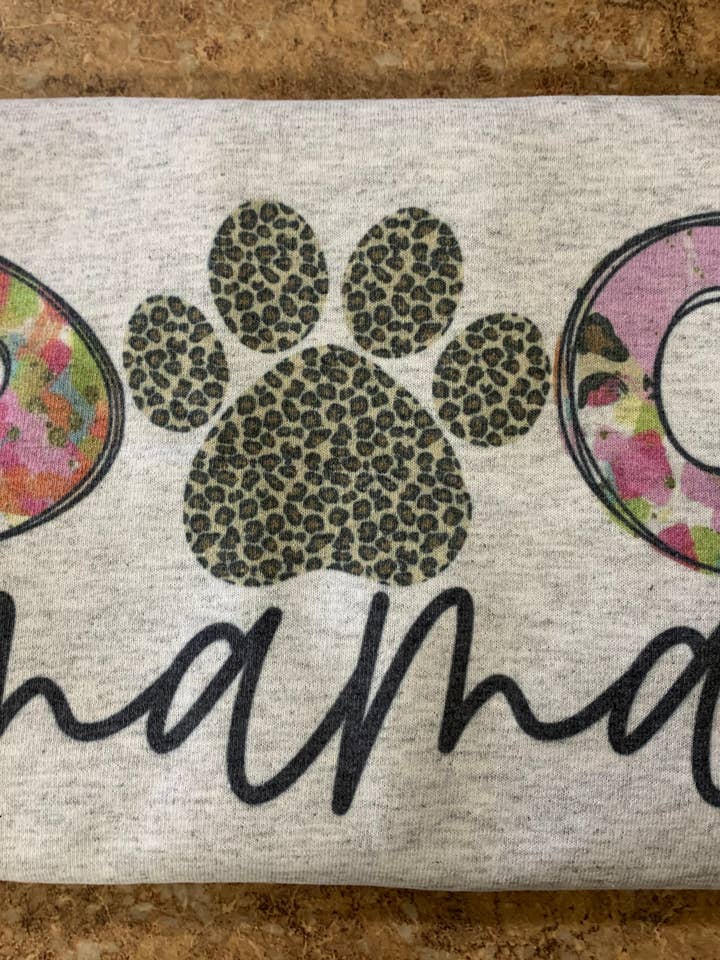 Camiseta Dog Mama Leopard Paw para venta al por mayor de Beas Co Wholesale