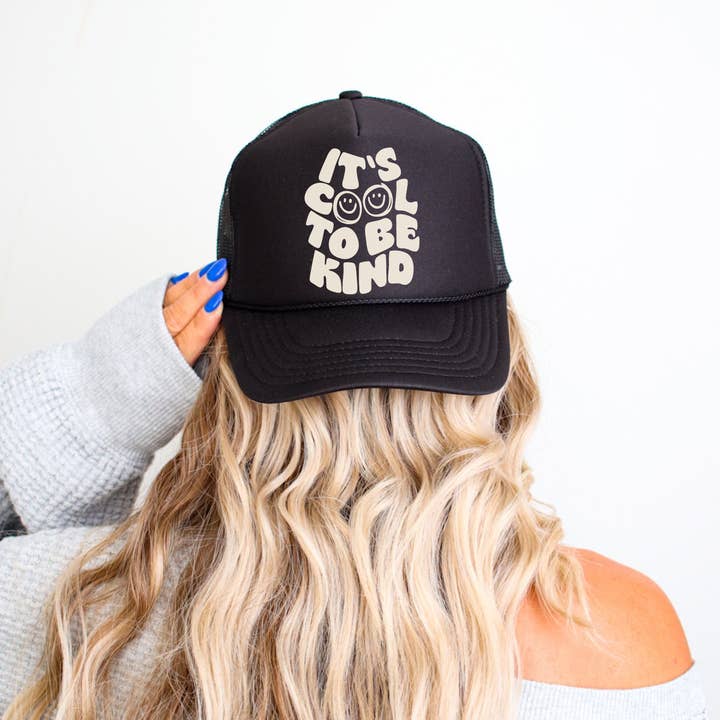 Cool To Be Kind Trucker Hat for wholesale by Hey Jude Graphic Tees