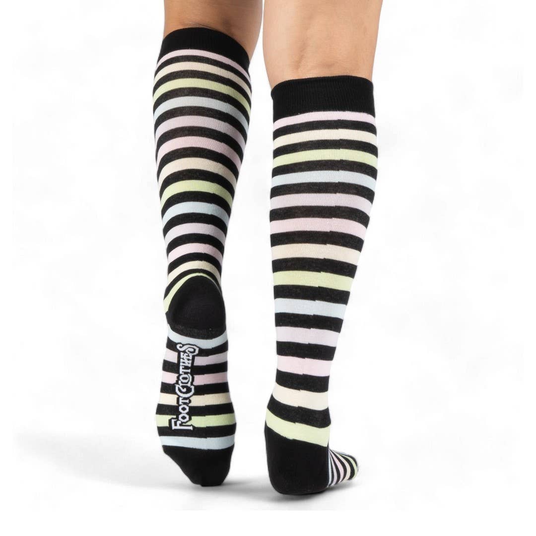 FootClothes LLC – wholesale Socks – Unisex – Pastel Rainbow Stripes Knee High Socks5