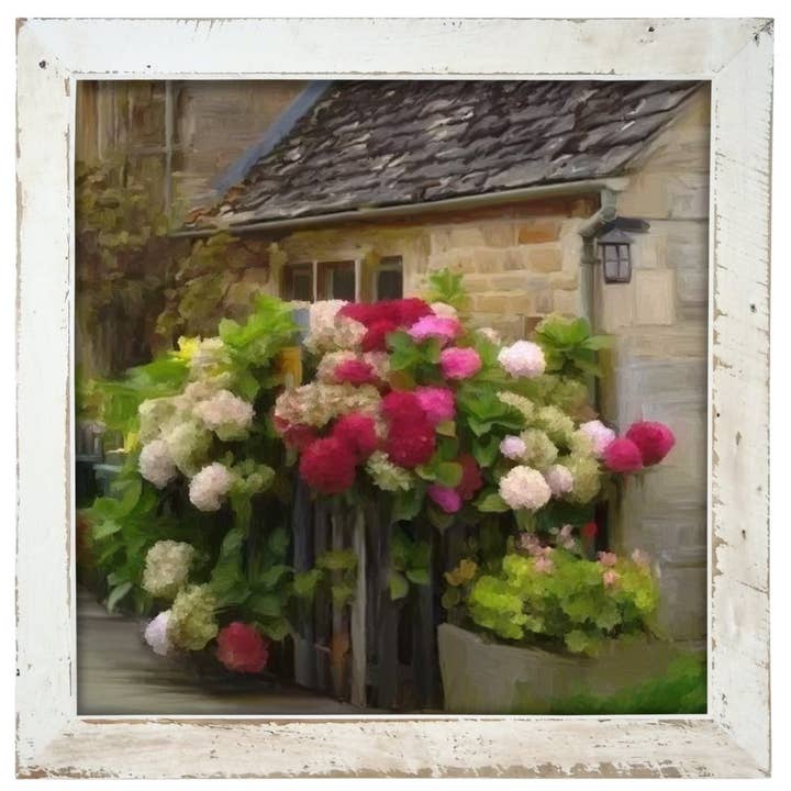 Cottage With Hydrangeas for wholesale by ginger blue