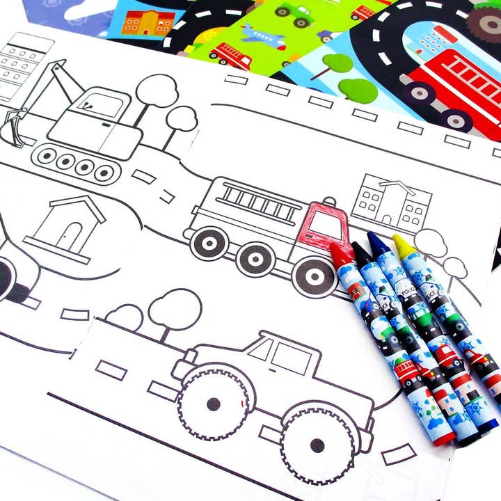Tiny Mills - Wholesale Coloring & Activity Book - Kids & Baby - Transportation Vehicles Train and Construction Coloring Book7