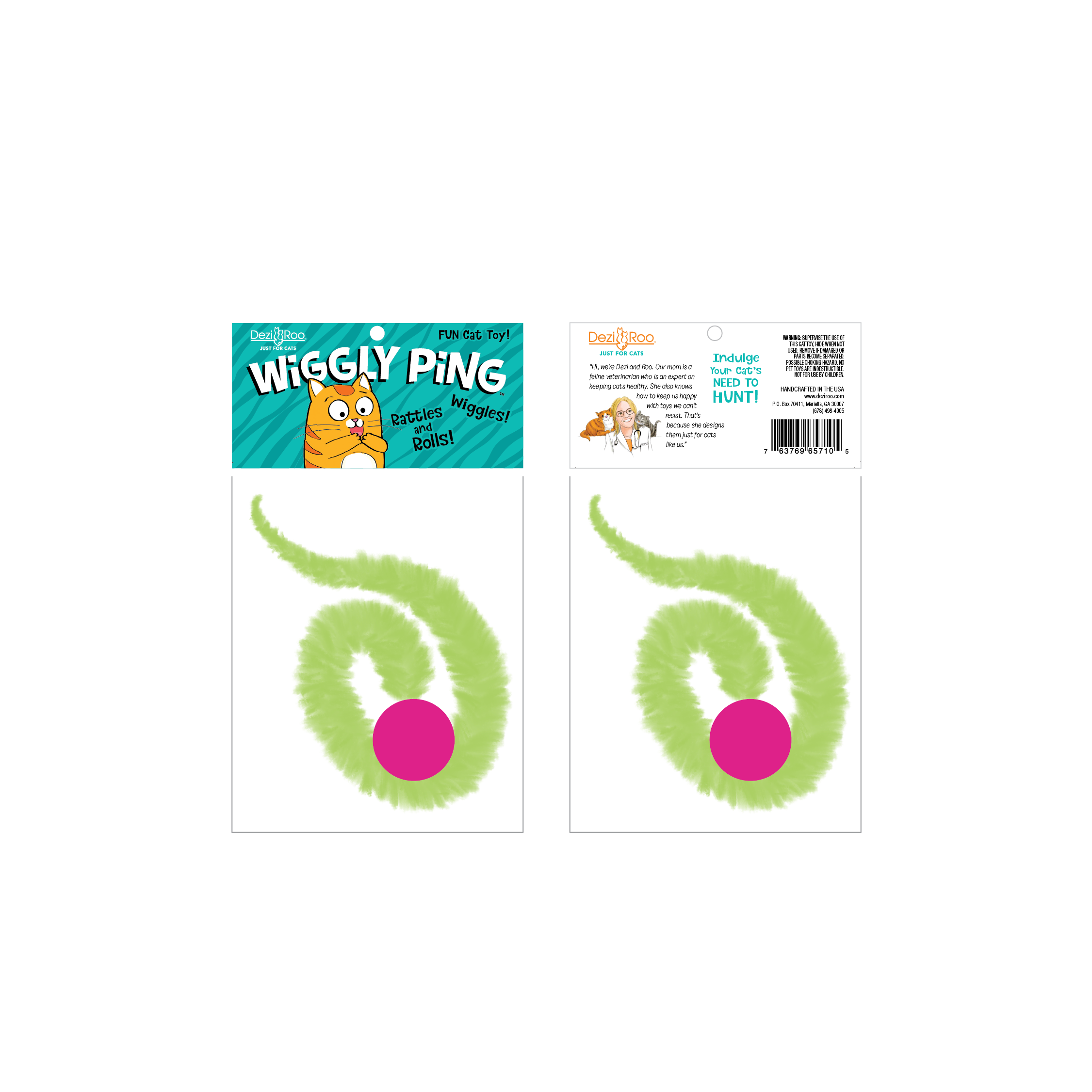 Dezi & Roo - Vente Jouet – chat - Wiggly Ping - Jouet en plastique pour chat2