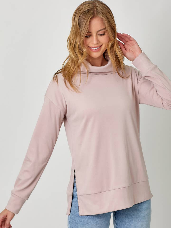 Mystree - Wholesale Sweatshirt - Women's - 57631 Brushed Knit Turtleneck Sweatshirt