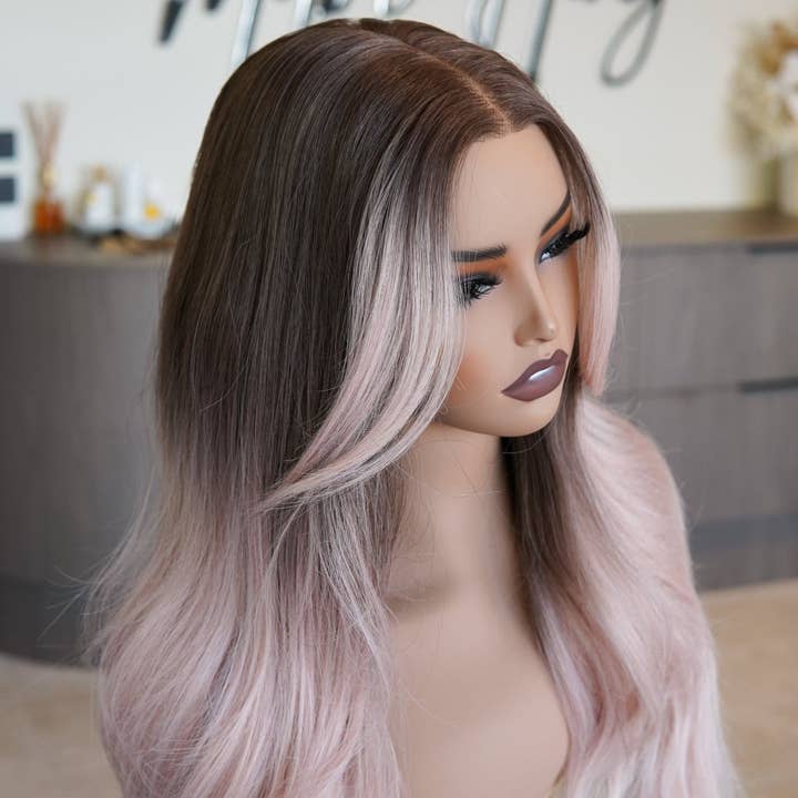 Milk & Honey - Wholesale Hair extensions - ZINA - Oyster Pink - Lace Front Wig1