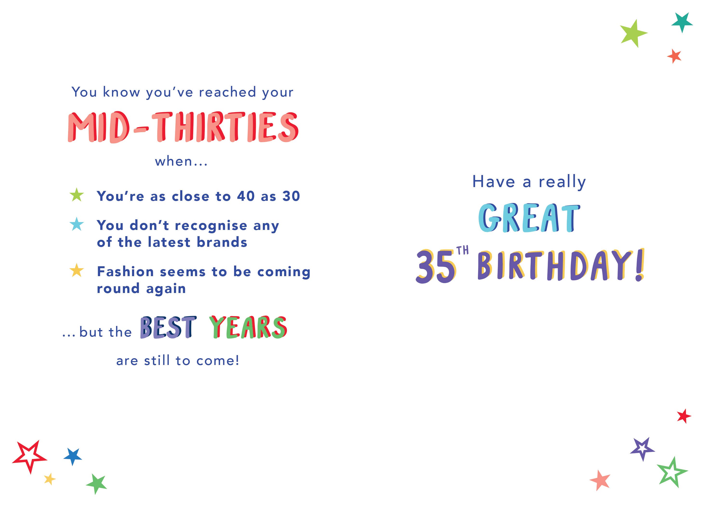 Piccadilly Greetings - Vente Cartes d'anniversaire - Carte d'anniversaire pour âge marquant, 35 ans, 35 ans1