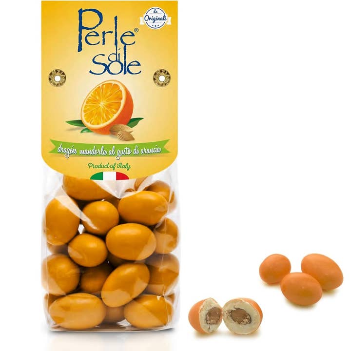 Appelsinsmag Chokoladeovertrukne Mandler for engroshandel hos Perle di Sole LLC