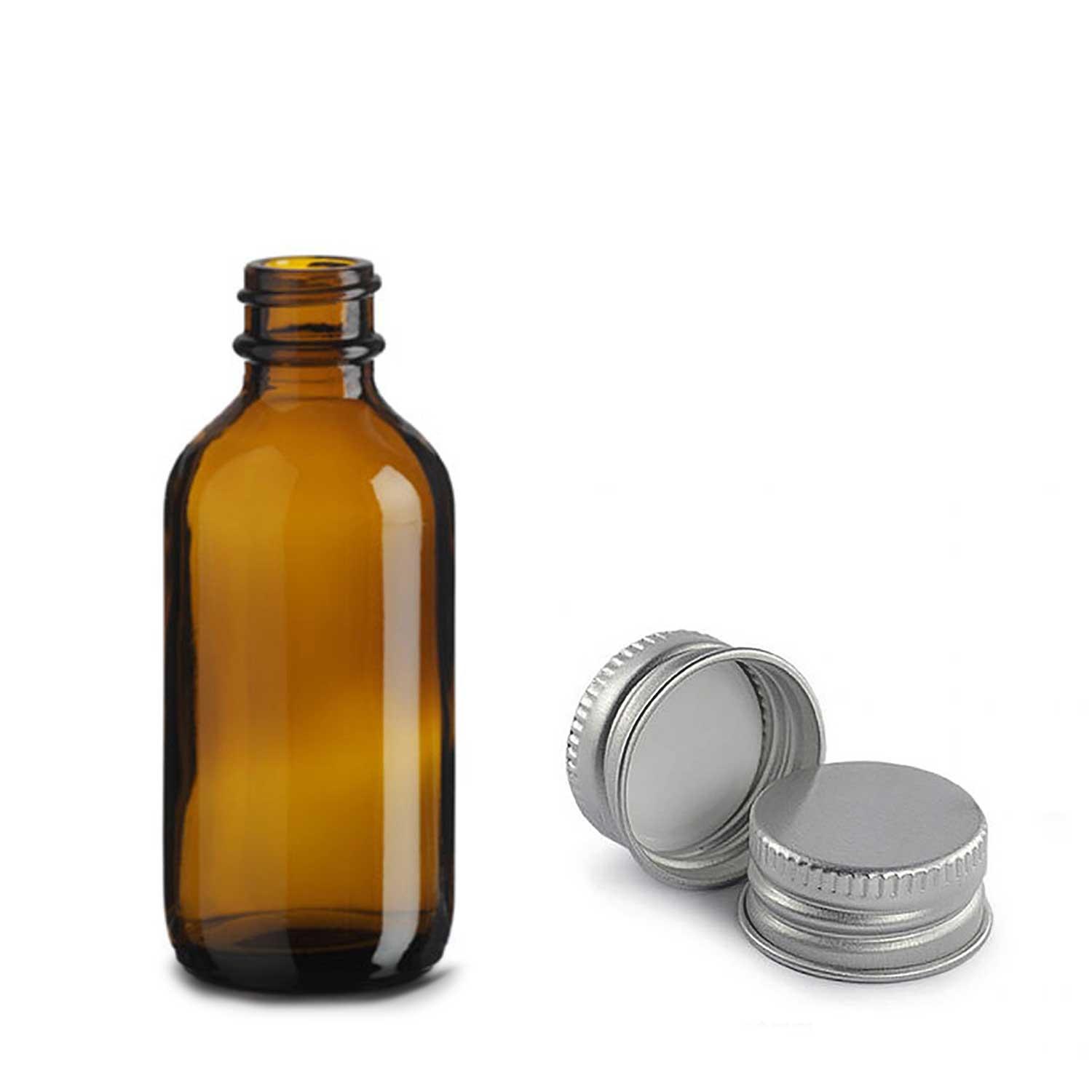 LS GROUP – wholesale Travel container – Amber glass bottle 60 ml – Aluminum cap0