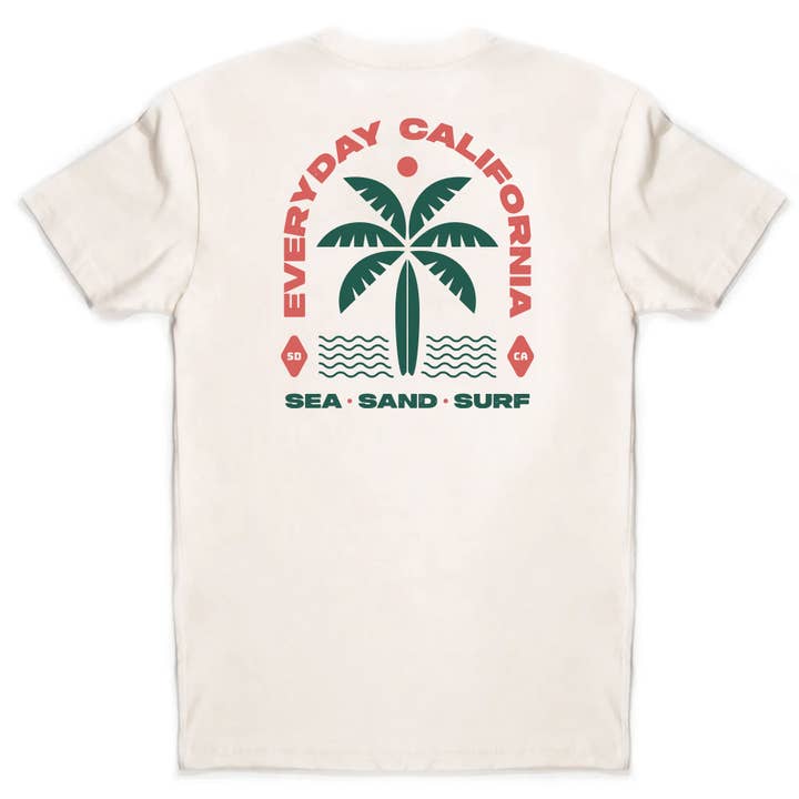 Everyday California - Wholesale Screen Printed T-Shirt - Men's - Oasis Tee - Unisex California Surfboard Surf Tee