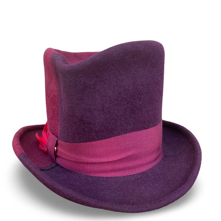 Wellington - Sombrero de Copa Bicolor Estilo Dandy para venta al por mayor de Cha Cha's House of Ill Repute