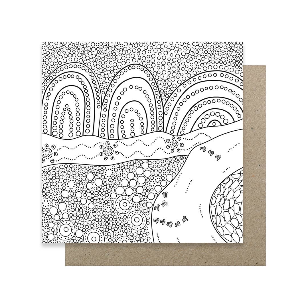 Earth Greetings - Wholesale Everyday Greeting Card - Colouring Cards Pack - First Nations Art3