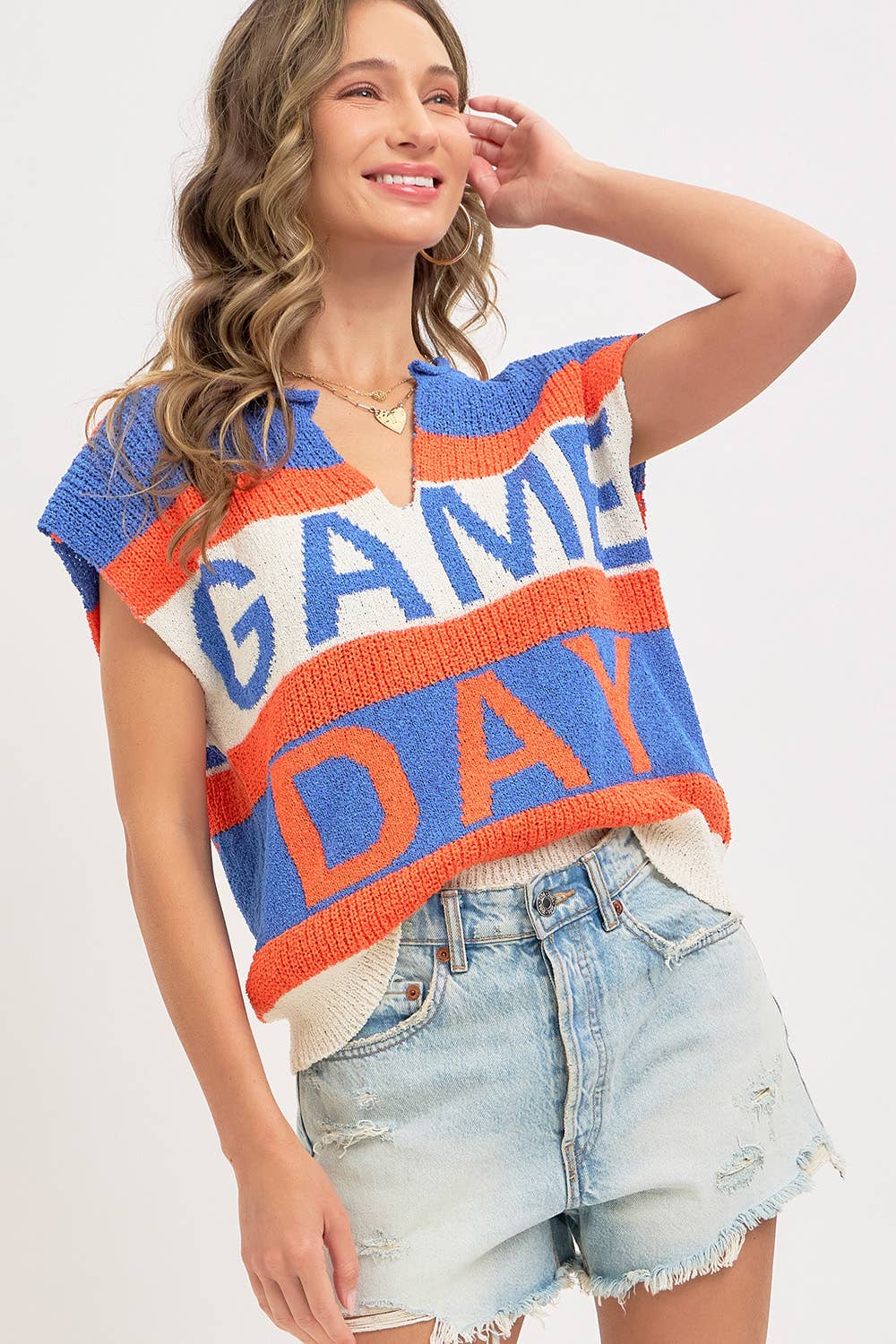 Sweet Lovely by Jen - Vendita all'ingrosso Top in maglia - Donna - GIORNO DELLA PARTITA PERFETTO PER MOSTRARE IL TUO SPIRITO DI SQUADRA CON STILE2