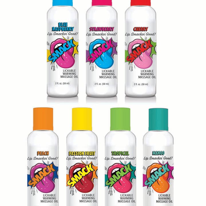 Little Genie Productions - Wholesale Massage Oil/Gel - Smack Warming & Lickable Massage Oil - Strawberry 2oz 🍓1