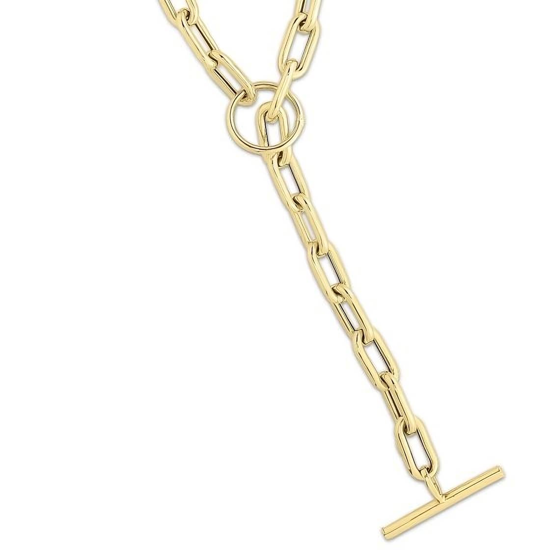 PureYou Jewelry - Wholesale Link & Chain Bracelet - 14K Gold Paperclip Chain Bracelet, Gold Toggle Bracelet1