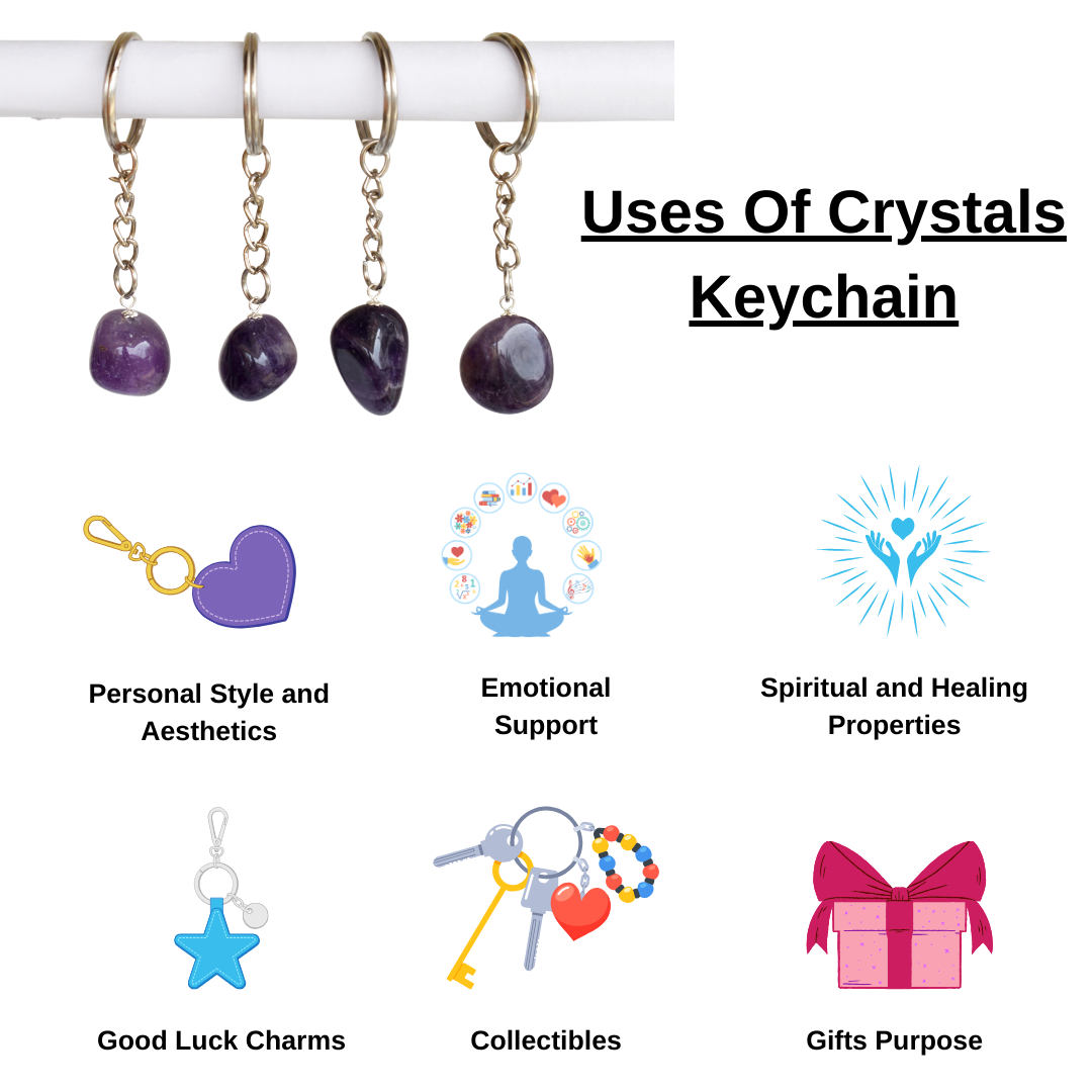 Soothing Crystals – wholesale Keychain – Unisex – Gemstone Keychain | Black Obsidian | Crystal Stone Keyring3