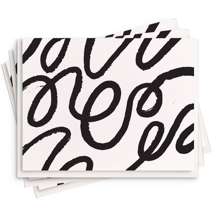 Squiggle Papirvarer - Bogtryk Box Sæt med 6 Papirvarer for engroshandel hos Dahlia Press