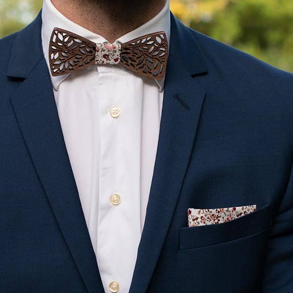 Wood&Chic - Vente Cravate – homme - Coffret Noeud Papillon en Bois Homme - Carpinus1