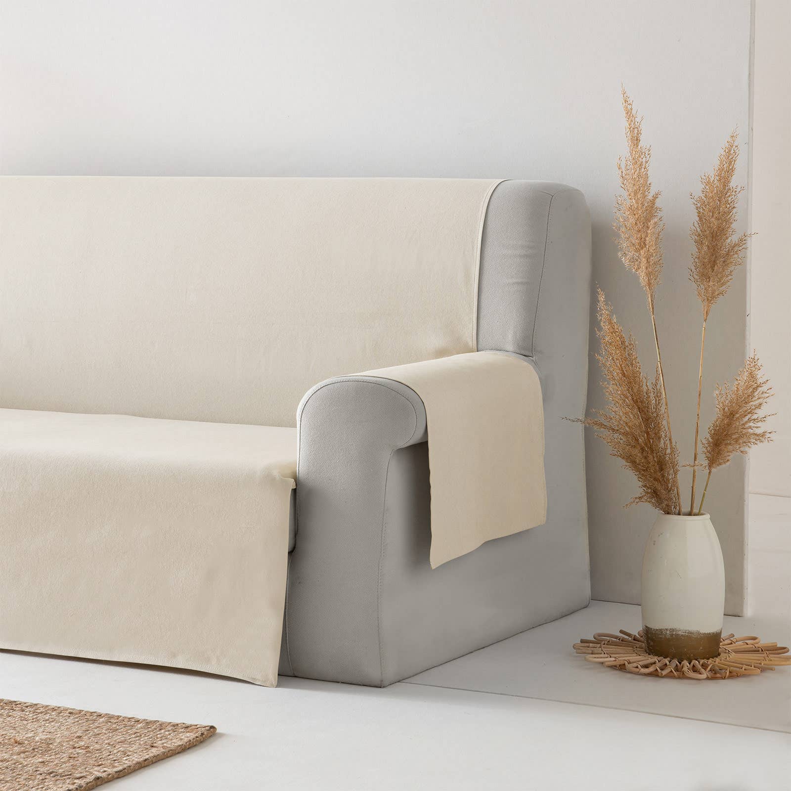 GAMUSI - Wholesale Chair/Sofa Slipcover - Smooth cotton plain sofa cover ALICANTE73