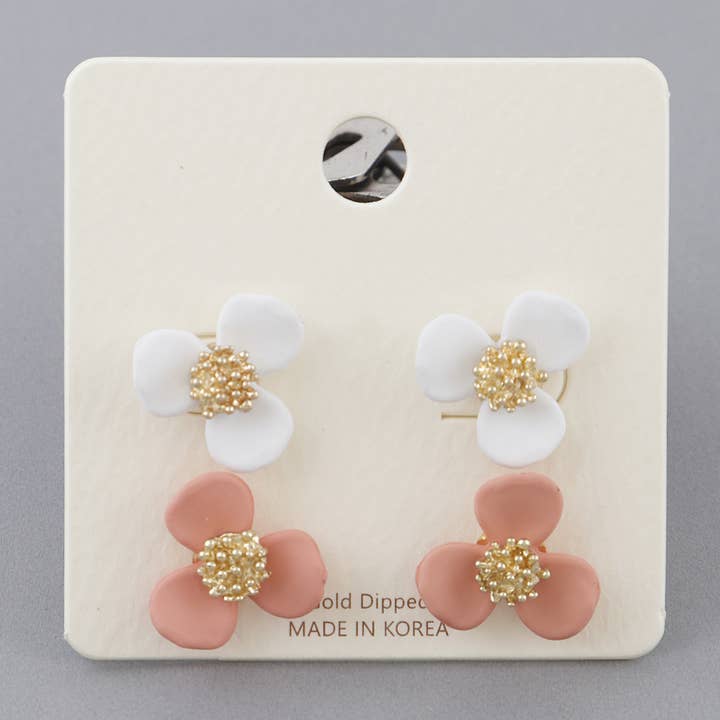 3AM BY H&D ACCESSORIES - Wholesale Stud/Post Earrings - Multi Flower Stud Earrings1