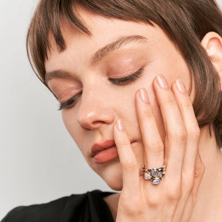 Sophie Blake - Venta al por mayor Anillo con gemas - Anillo Trinidad Cuarzo Limón5