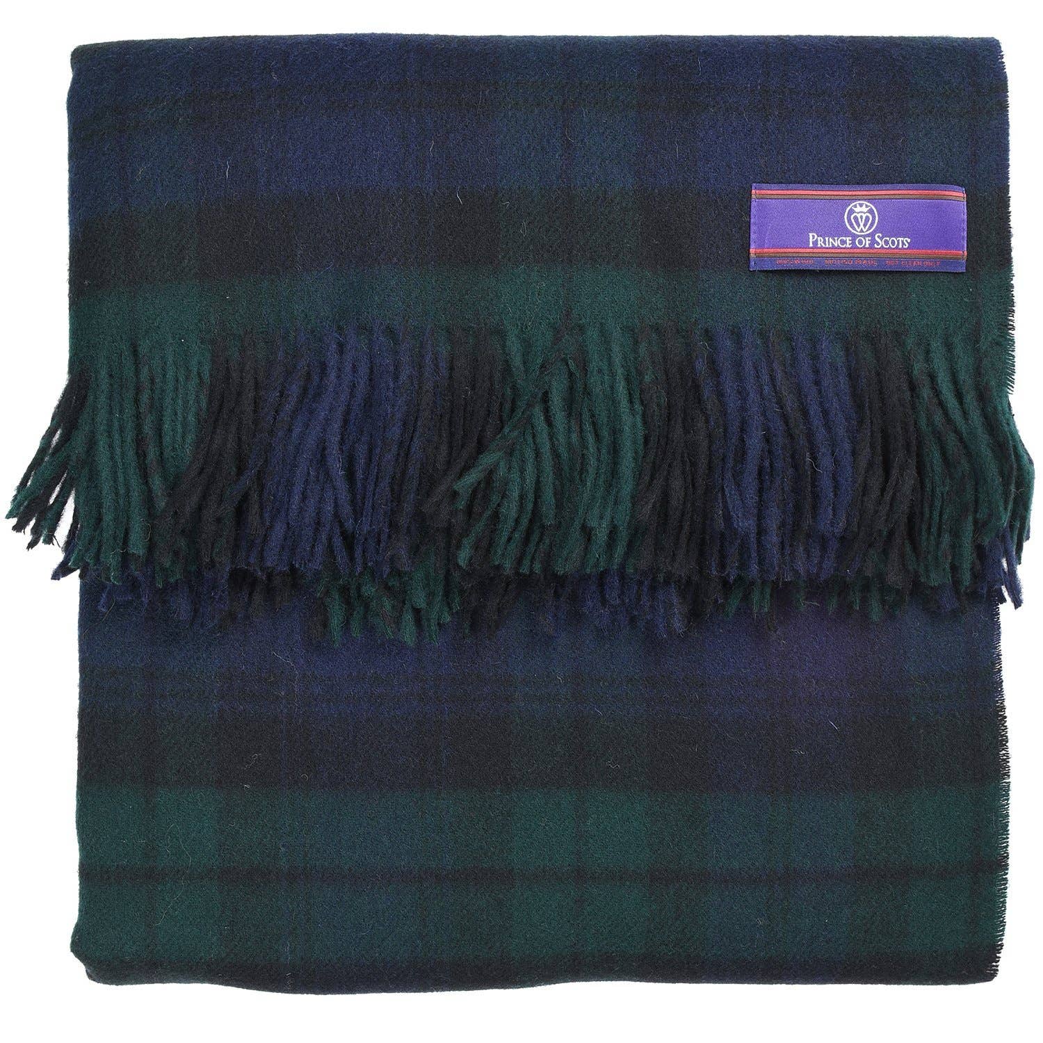 Prince of Scots - Wholesale Throw Blanket - Highland Tartan Tweed Merino Wool Throw - Black Watch2