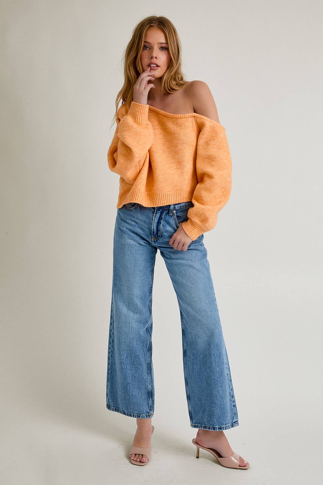 LE LIS - Wholesale Knit Sweater - Women's - ASYMMETRICAL SHOULDER SWEATER TOP17