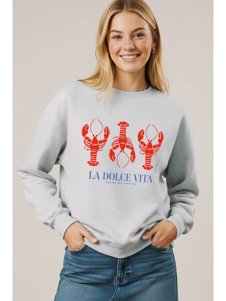 LA DOLCE VITA LOBSTER FLEECE SWEATSHIRT for wholesale by PINK NABI