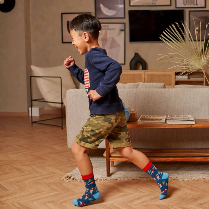 KYLIE CRAZY - Vente Chaussettes – enfant - Chaussettes en coton durables et amusantes pour garçons. Perroquets4