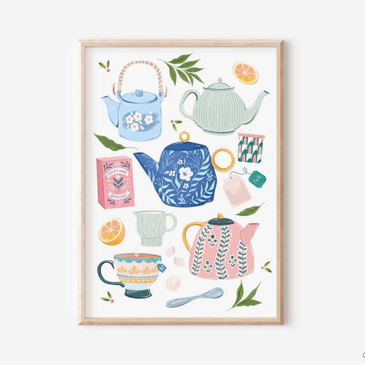 Simply, Katy - Wholesale Art Print - Teapots Print